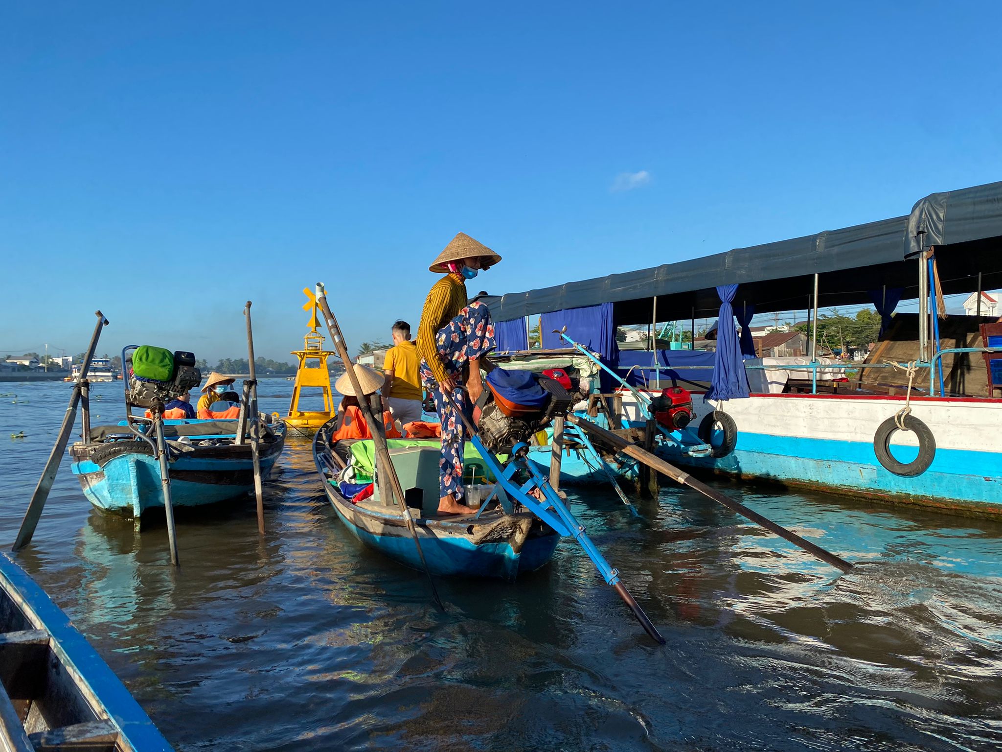 Bateau sur le marché flottant de Can Tho